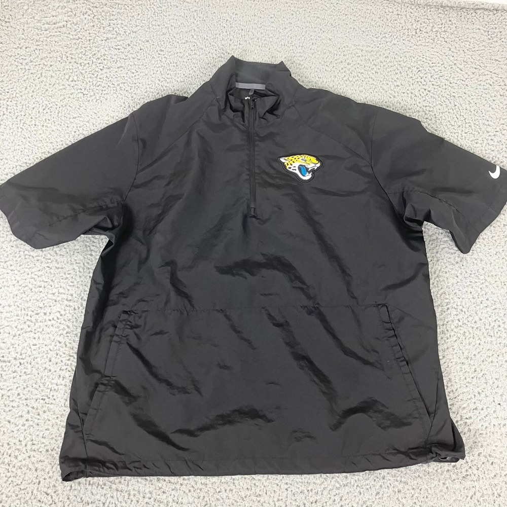 Nike Windbreaker Mens XL Black Jacksonville Jaguars NFL Onfield Pullover 1/4 Zip